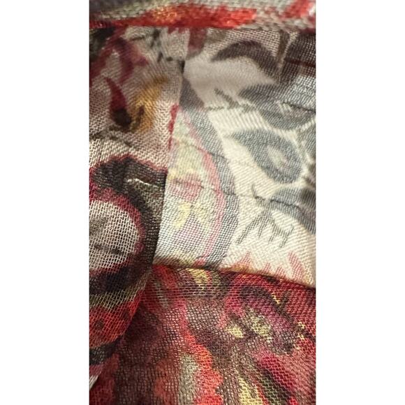 Chico’s Paisley Floral Print Sheer Scarf 100% Rayon Boho Festival Rectangle READ - Picture 11 of 13